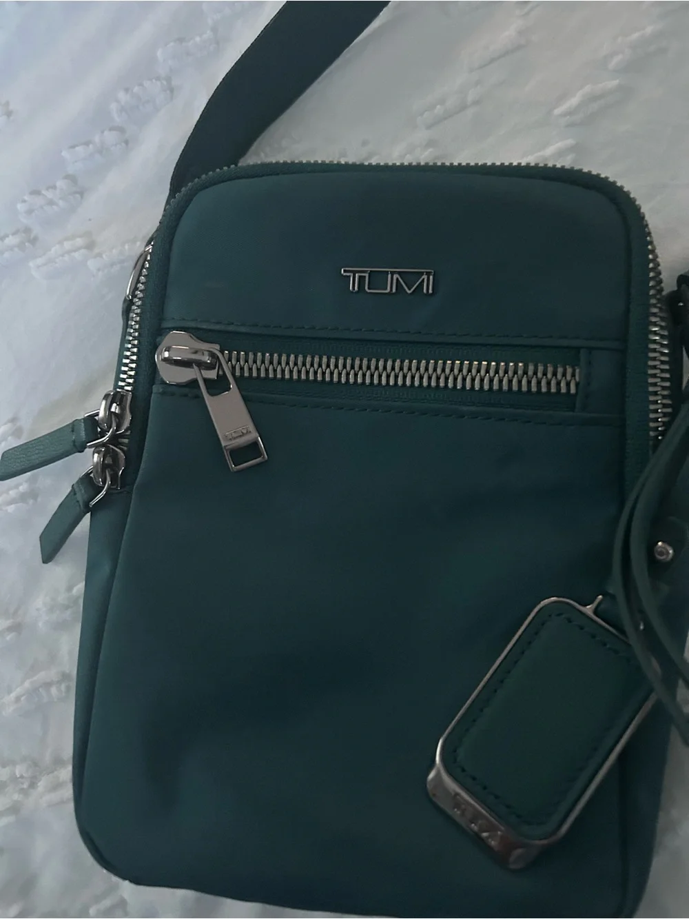 Tumi Teal Cardholder Travel Organizer with Interior Zip Pocket